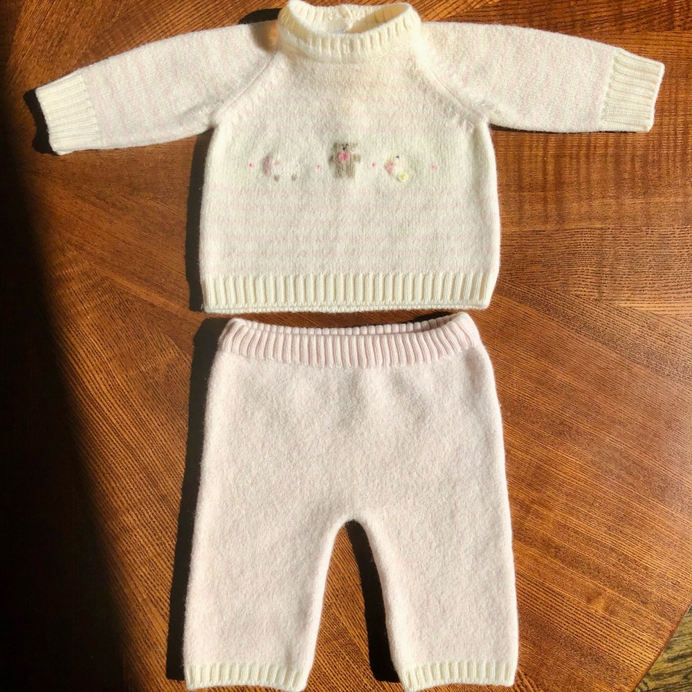 Graziella Merino Wool 2 piece outfit, 0-3 months